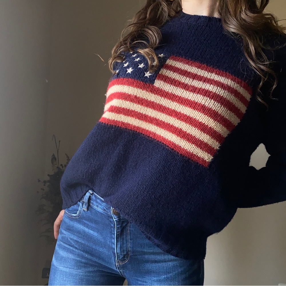 Vintage American Flag Sweater